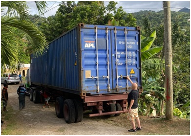 Arrival of the Sea-Container in Marigot, Dominica